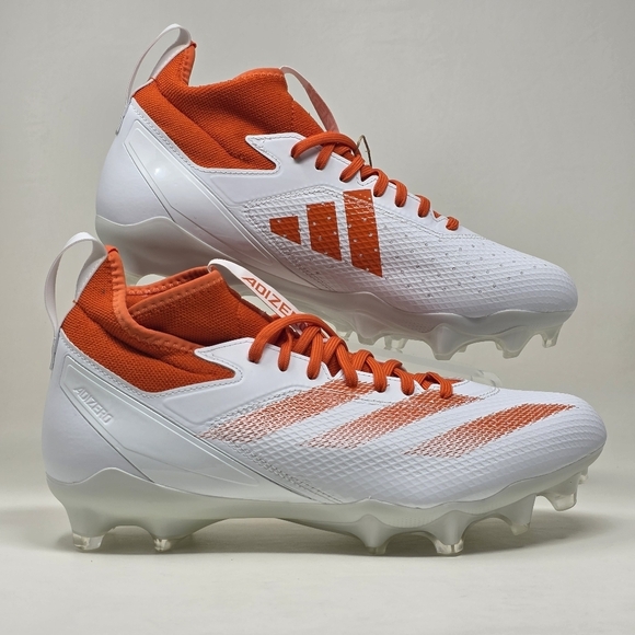 adidas SM Adizero Impact Football Cleats Mens Size 11 White Orange IH8467 New - Picture 2 of 12